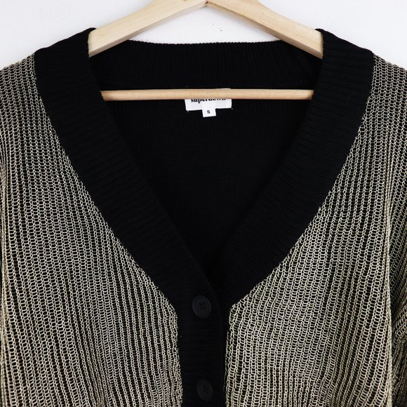 NEW superdown Loraine Metallic Sweater Gold/Black - Picture 7 of 9